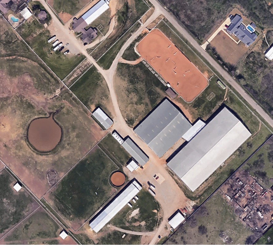 Aerial view of KSM Bear Creek Farms